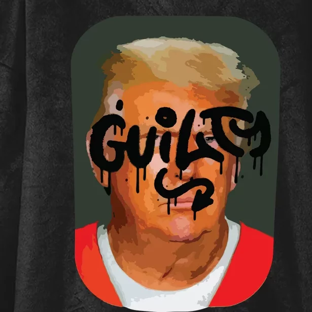 Trump Convicted Hooded Wearable Blanket