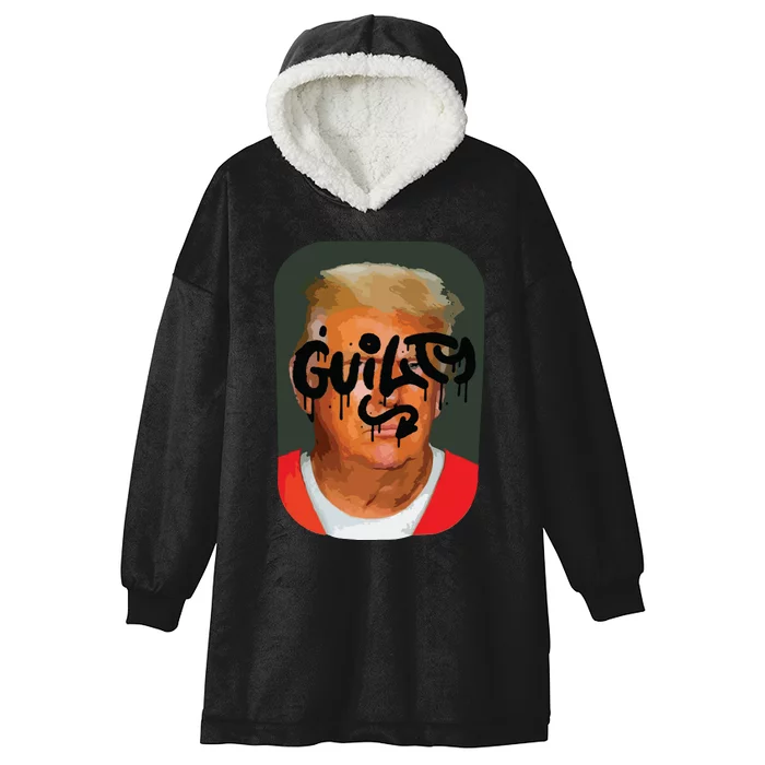 Trump Convicted Hooded Wearable Blanket