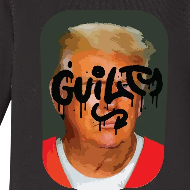 Trump Convicted Baby Long Sleeve Bodysuit