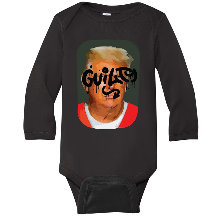 Trump Convicted Baby Long Sleeve Bodysuit