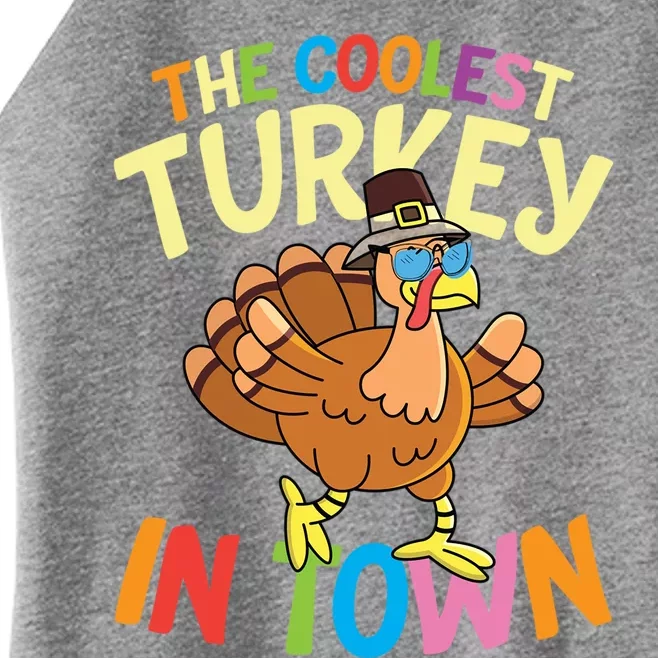 The Coolest Turkey In Town Hen Farmers Gift Women’s Perfect Tri Rocker Tank