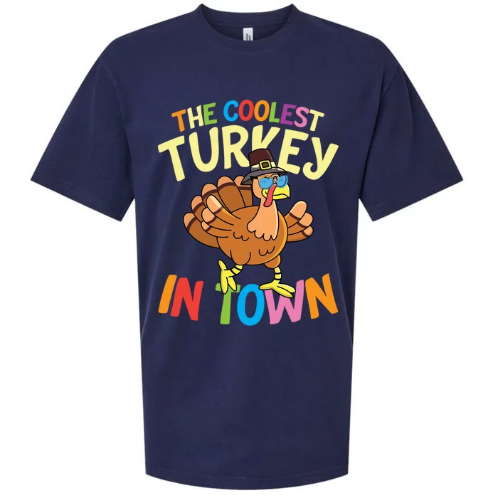 The Coolest Turkey In Town Hen Farmers Gift Sueded Cloud Jersey T-Shirt