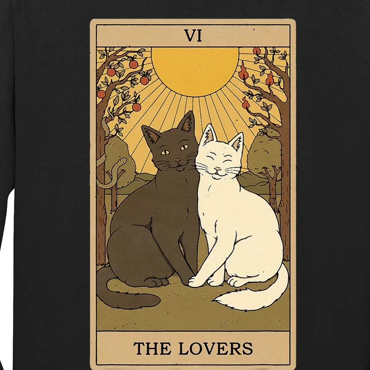 Tarot Card The Lovers And Lovers Cat Tarot Long Sleeve Shirt