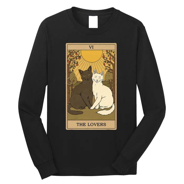 Tarot Card The Lovers And Lovers Cat Tarot Long Sleeve Shirt