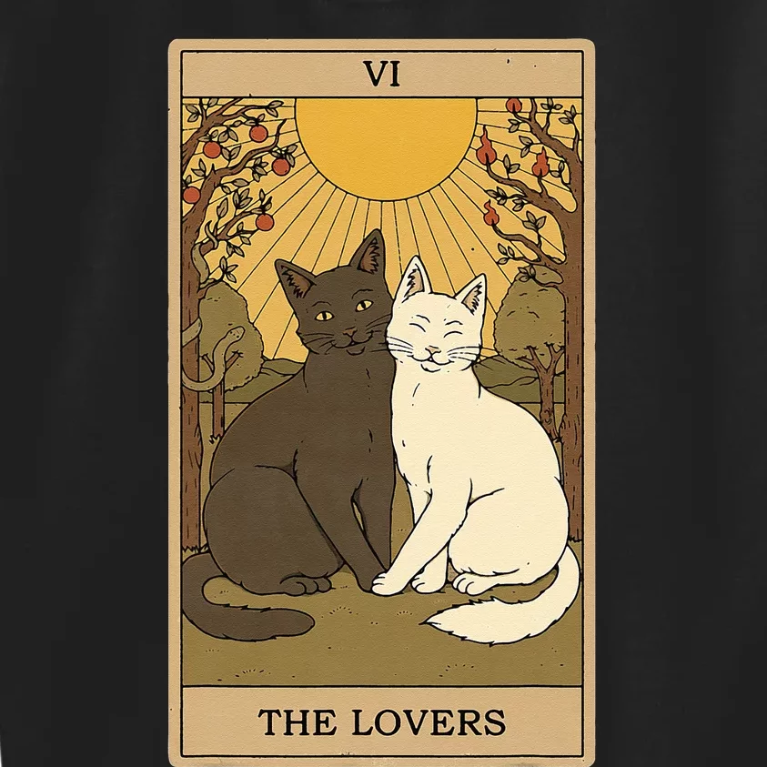 Tarot Card The Lovers And Lovers Cat Tarot Kids Sweatshirt