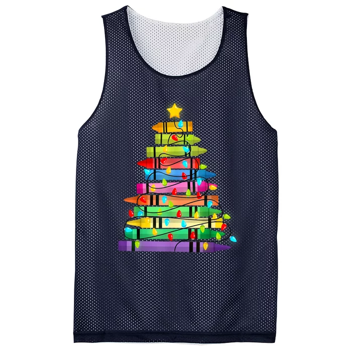 Teacher Christmas Tree Lights Student School Xmas Mesh Reversible Basketball Jersey Tank