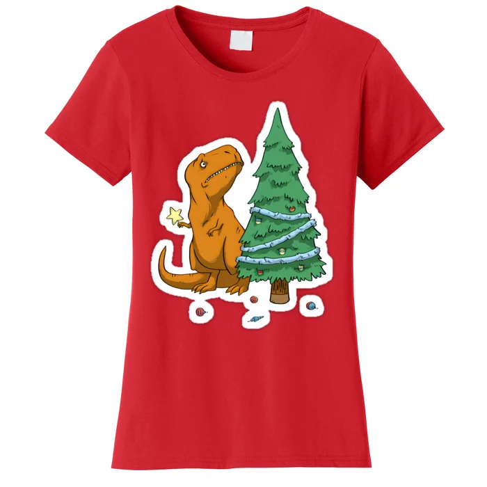 Trex Christmas Tree Women's T-Shirt