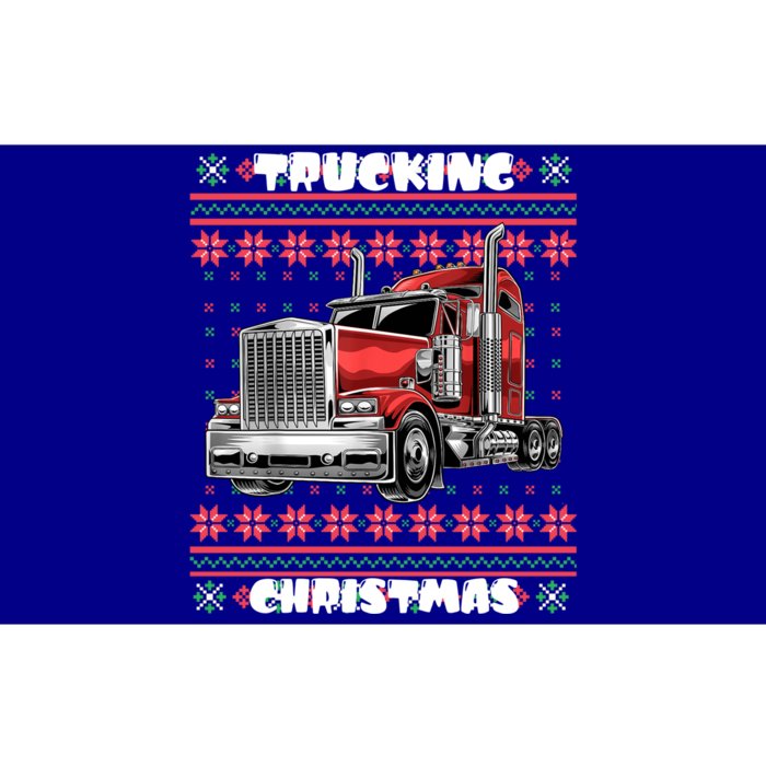 Trucking Christmas Truck Driver Ugly Sweater Style Gift Bumper Sticker