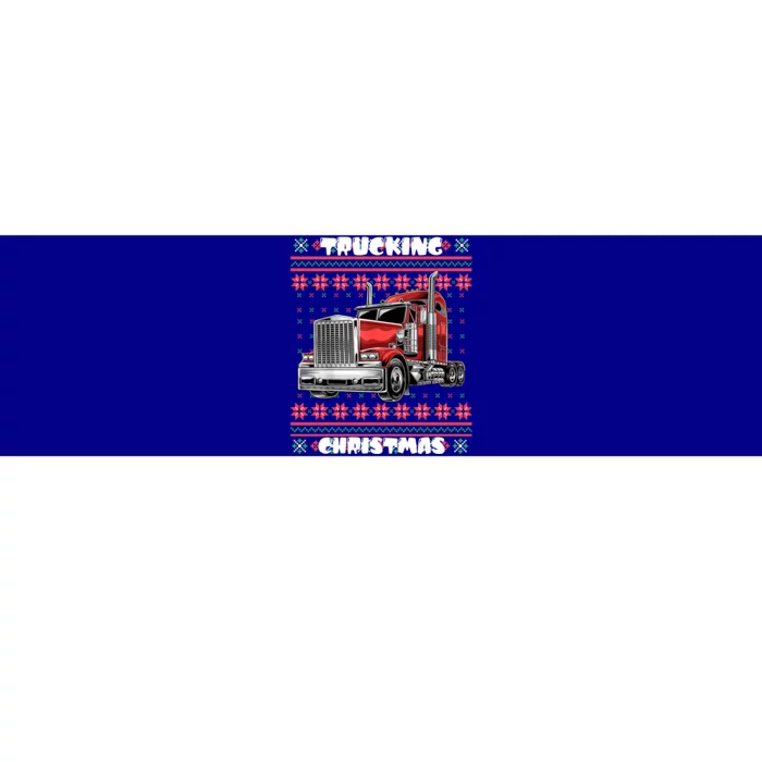 Trucking Christmas Truck Driver Ugly Sweater Style Gift Bumper Sticker