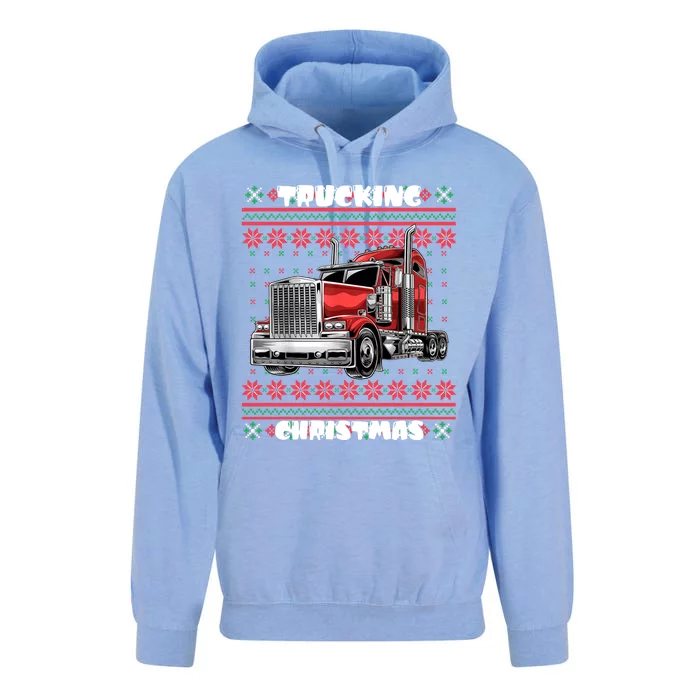 Trucking Christmas Truck Driver Ugly Sweater Style Gift Unisex Surf Hoodie