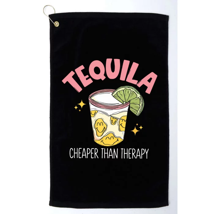 Tequila Cheape Than Therapy Funny Tequila Drinking Mexican Platinum Collection Golf Towel