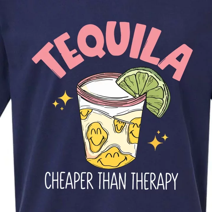 Tequila Cheape Than Therapy Funny Tequila Drinking Mexican Sueded Cloud Jersey T-Shirt