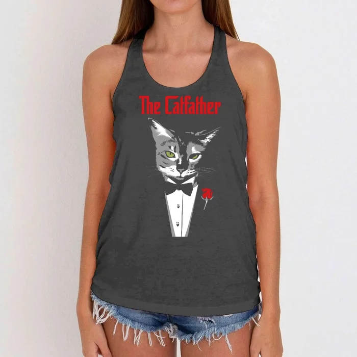 THE CATFATHER Women's Knotted Racerback Tank