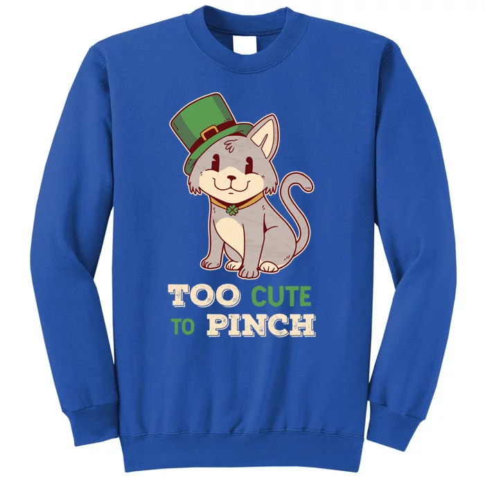 Too Cute To Pinch St Patricks Day Cat Irish Kitten Ireland Meaningful Gift Sweatshirt