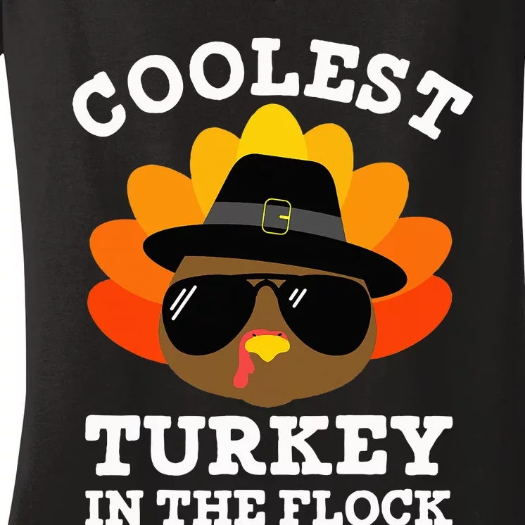 Thanksgiving Coolest Turkey Women's V-Neck T-Shirt