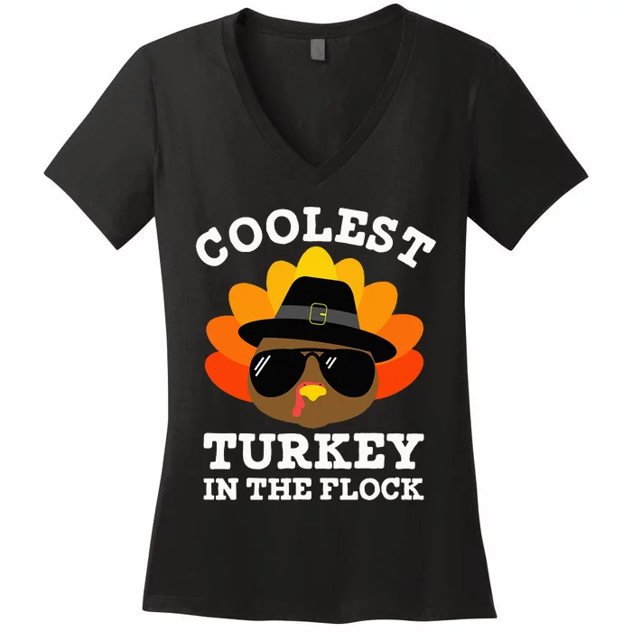 Thanksgiving Coolest Turkey Women's V-Neck T-Shirt