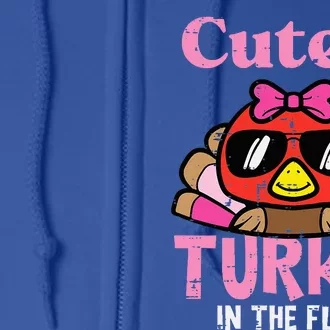 Thanksgiving Cutest Turkey Flock Full Zip Hoodie