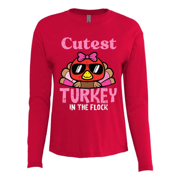 Thanksgiving Cutest Turkey Flock Womens Cotton Relaxed Long Sleeve T-Shirt