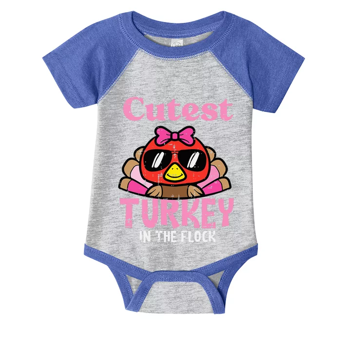 Thanksgiving Cutest Turkey Flock Infant Baby Jersey Bodysuit