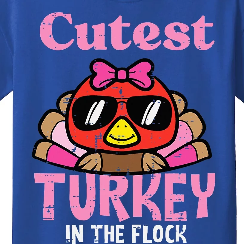 Thanksgiving Cutest Turkey Flock Kids T-Shirt