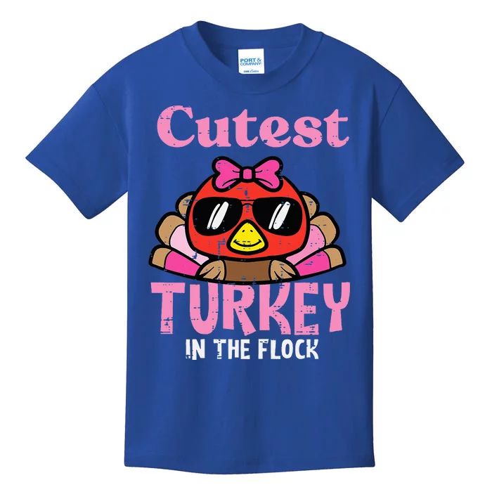 Thanksgiving Cutest Turkey Flock Kids T-Shirt