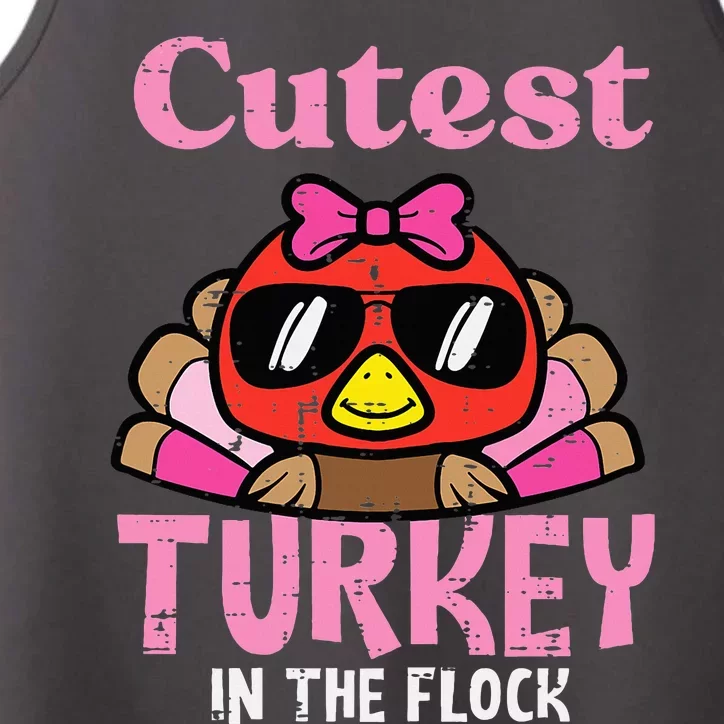 Thanksgiving Cutest Turkey Flock Performance Tank