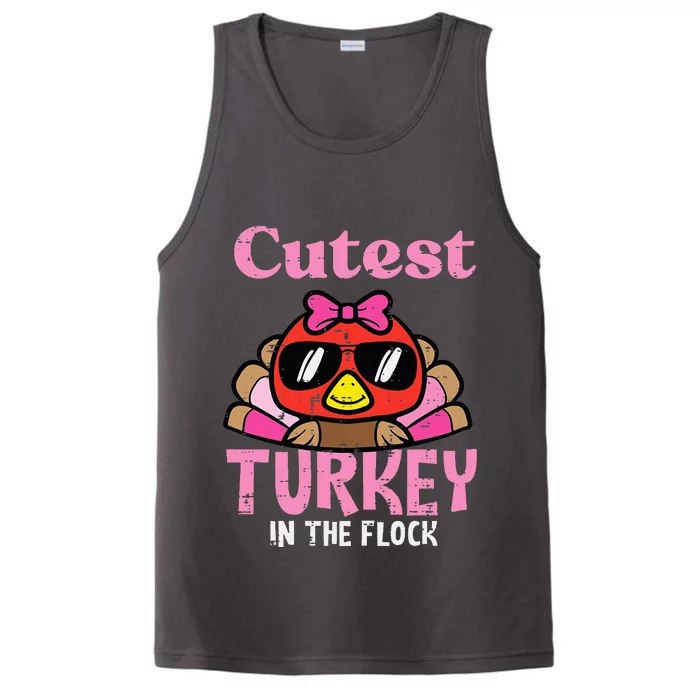 Thanksgiving Cutest Turkey Flock Performance Tank