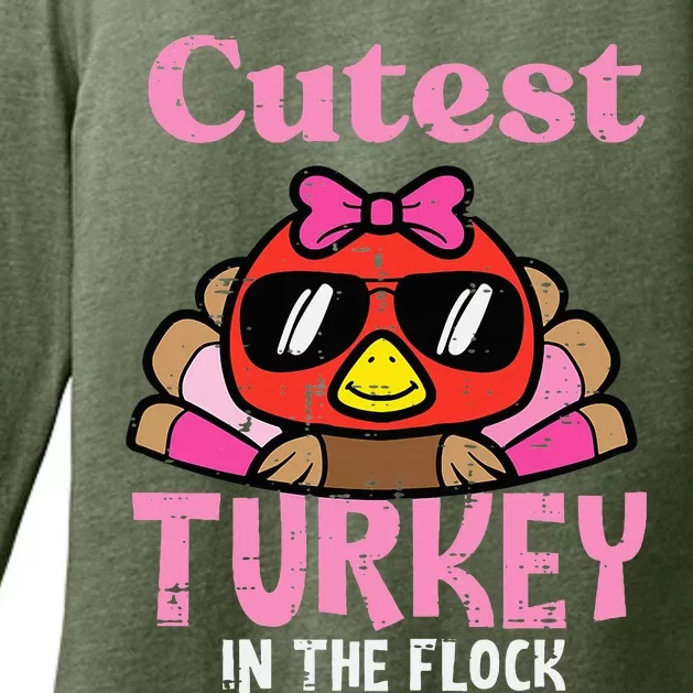 Thanksgiving Cutest Turkey Flock Womens CVC Long Sleeve Shirt