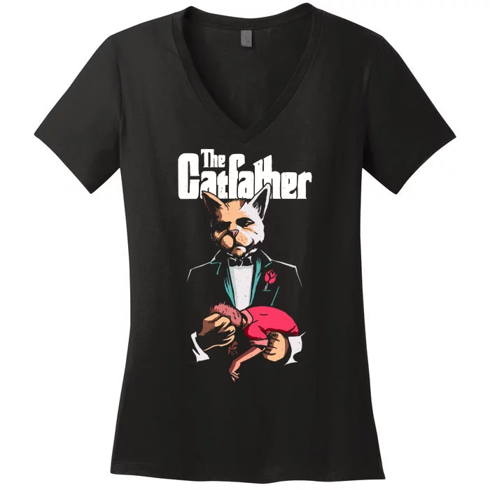 The Catfather Women's V-Neck T-Shirt