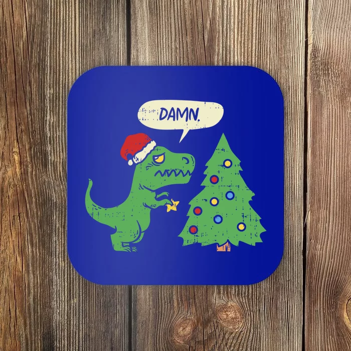 Trex Christmas Tree Damn Funny Dinosaur Gift Coaster