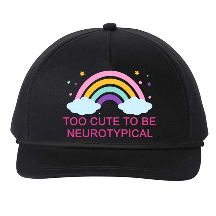 Too Cute To Be Neurotypical Rainbow Snapback Five-Panel Rope Hat