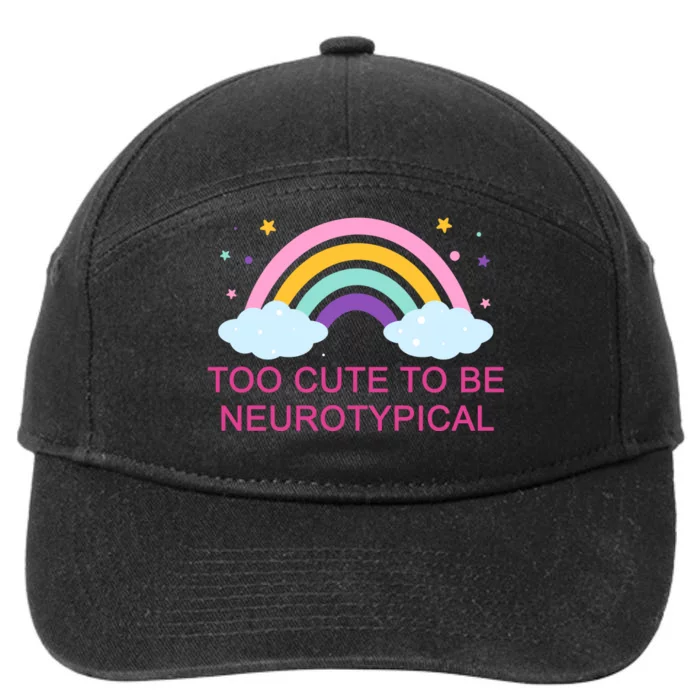 Too Cute To Be Neurotypical Rainbow 7-Panel Snapback Hat