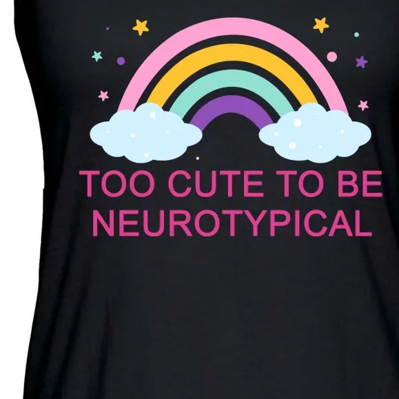 Too Cute To Be Neurotypical Rainbow Ladies Essential Flowy Tank