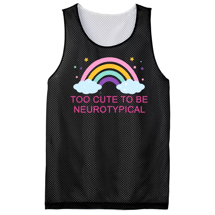 Too Cute To Be Neurotypical Rainbow Mesh Reversible Basketball Jersey Tank