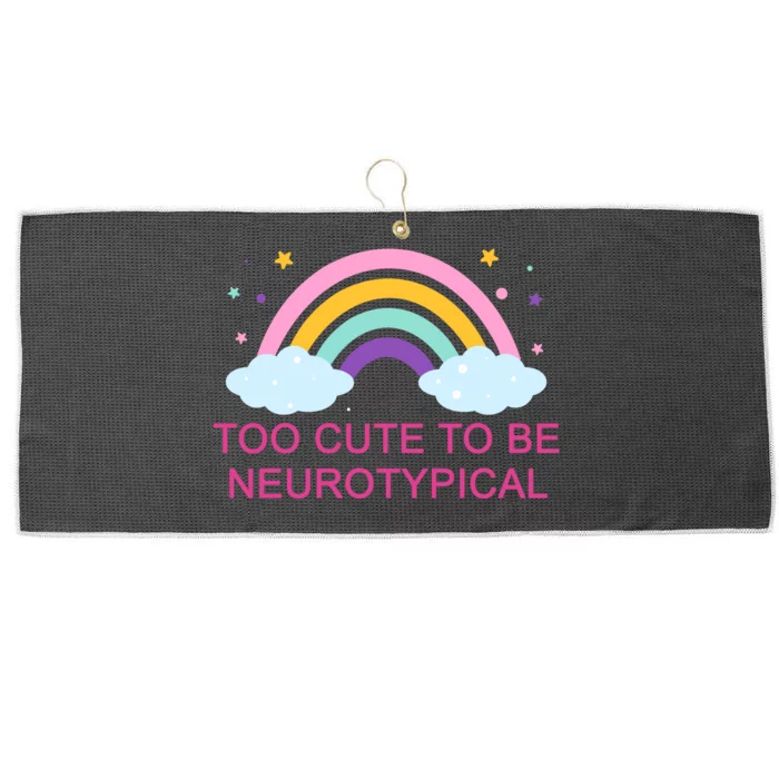 Too Cute To Be Neurotypical Rainbow Large Microfiber Waffle Golf Towel