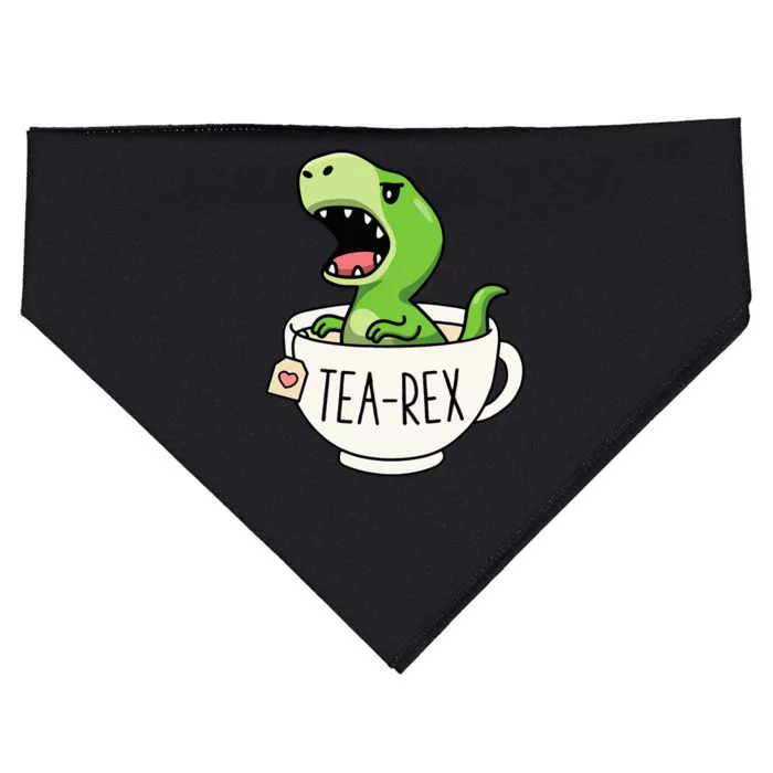 TeaRex Cute TRex Dinosaur Lover Kawaii Funny Dino Pun USA-Made Doggie Bandana