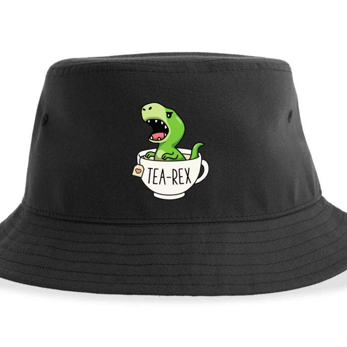 TeaRex Cute TRex Dinosaur Lover Kawaii Funny Dino Pun Sustainable Bucket Hat