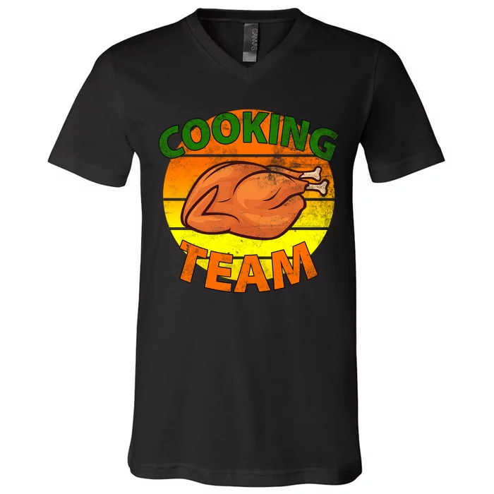 Thanksgiving Cooking Team Family Matching V-Neck T-Shirt