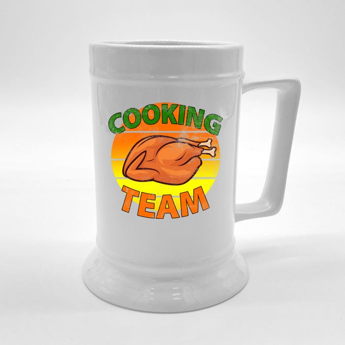 Thanksgiving Cooking Team Family Matching Front & Back Beer Stein