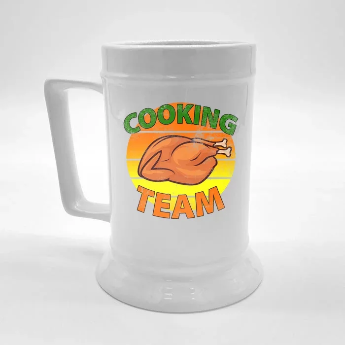 Thanksgiving Cooking Team Family Matching Front & Back Beer Stein