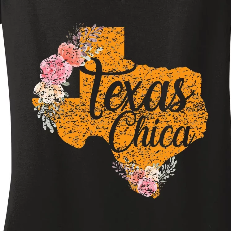 Texas Chica Texan Texas Map Texas Chica Women's V-Neck T-Shirt