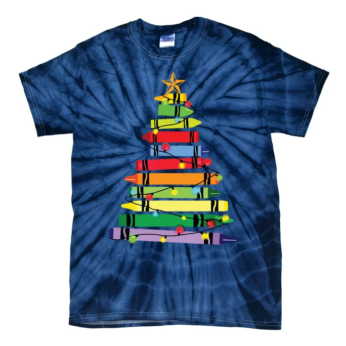 Teacher Christmas Tree Light Gifts Student Tie-Dye T-Shirt