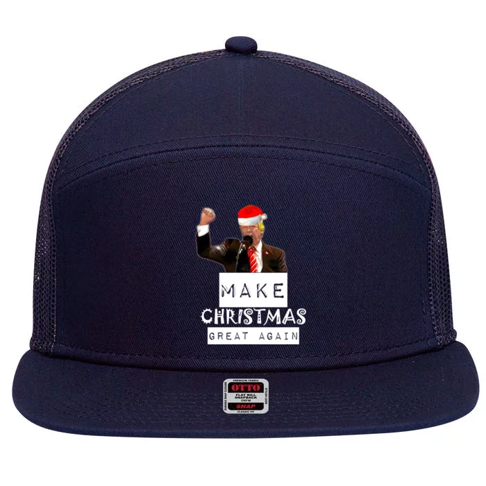 Trump Christmas Trumpmas Make Christmas Great Again Gift 7 Panel Mesh Trucker Snapback Hat