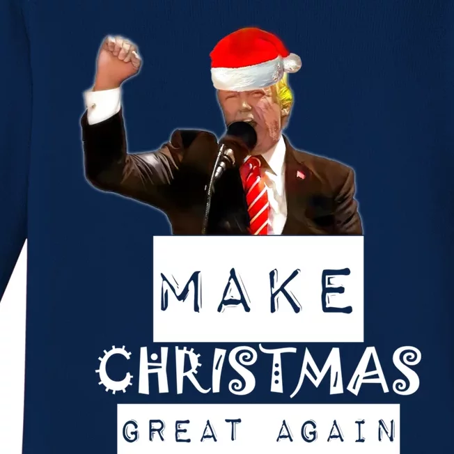 Trump Christmas Trumpmas Make Christmas Great Again Gift Baby Long Sleeve Bodysuit