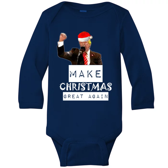 Trump Christmas Trumpmas Make Christmas Great Again Gift Baby Long Sleeve Bodysuit