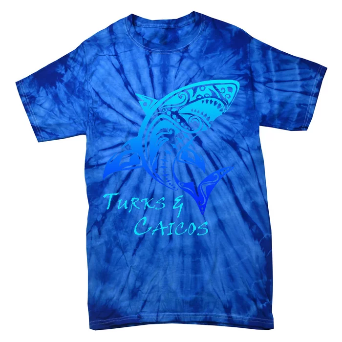 Turks & Caicos Tribal Shark Polynesian Tattoo Style Tie-Dye T-Shirt