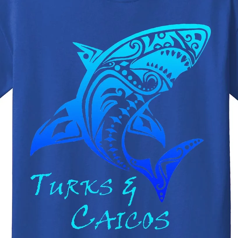 Turks & Caicos Tribal Shark Polynesian Tattoo Style Kids T-Shirt