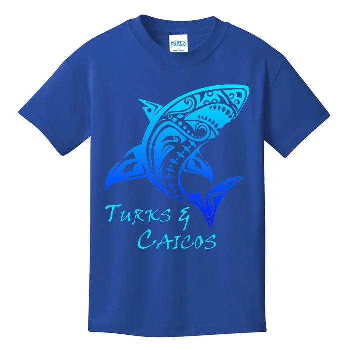 Turks & Caicos Tribal Shark Polynesian Tattoo Style Kids T-Shirt