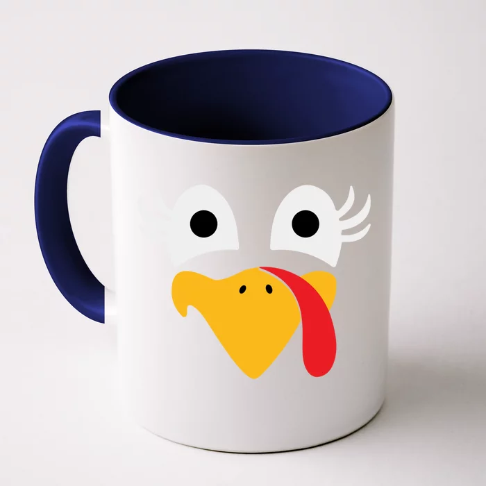 Thanksgiving Costume Turkey Face Funny Gift Front & Back Coffee Mug