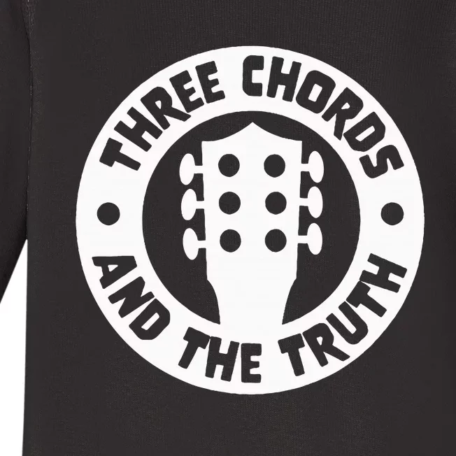 Three Chords & The Truth Country Folk Music Acoustic Guitar Baby Long Sleeve Bodysuit